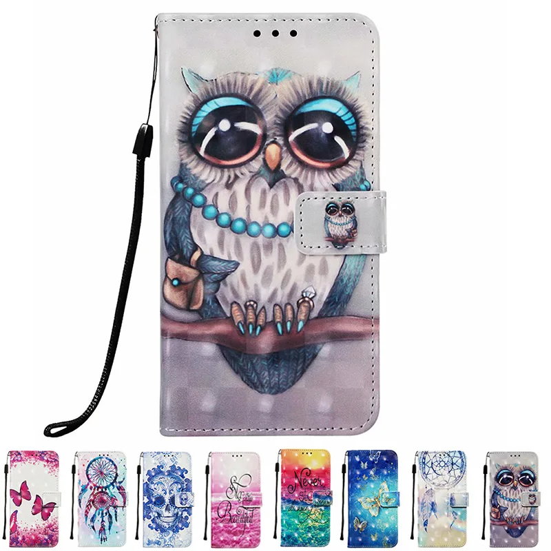 

Redmi Note 7 NEW Design OWL Unicorn Skull 3D Print Flip Wallet Leather Card Slot Cover Case for Xiaomi Redmi Note 7 Painted Case