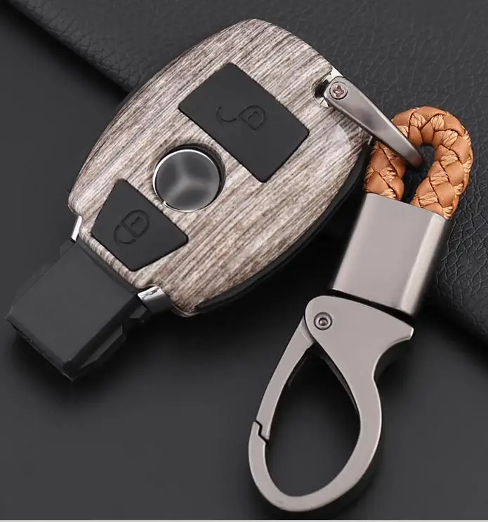 brown black 2 button 1 шт ключи от машины чехол Тюнинг автомобилей чехол ключ автомобиля дистанционного чехол для Mercedes Benz W203 W210 W211 CLS CES CLK CLA SLK - Название цвета: brown black 2 button