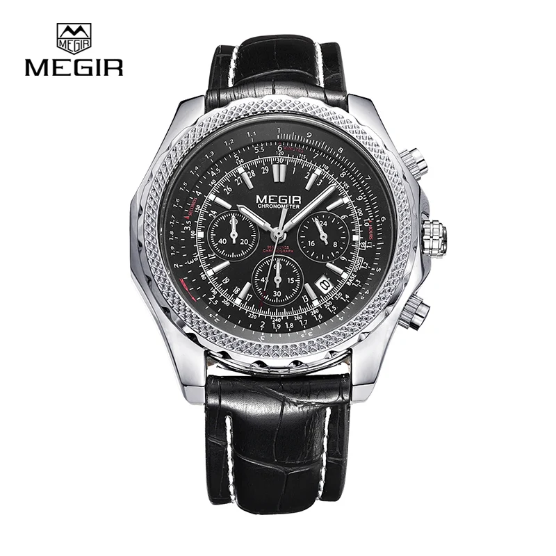 Prix pour Megir mode d'arrêt occasionnel montres pour hommes lumineuse de course marque montre pour homme en cuir quartz montre hommes 2007 livraison gratuite Prix pour Megir mode d'arrêt occasionnel montres pour hommes lumineuse de course marque montre pour homme en cuir quartz montre hommes 2007 livraison gratuite