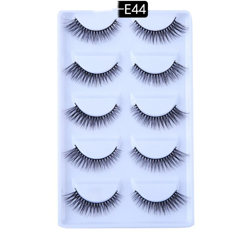 5 Pairs Mink Eyelashes New 3D Mink Lashes Thick HandMade Full Strip Fake Lashes Make up Eye lashe False Eyelashes Makeup - Цвет: 44