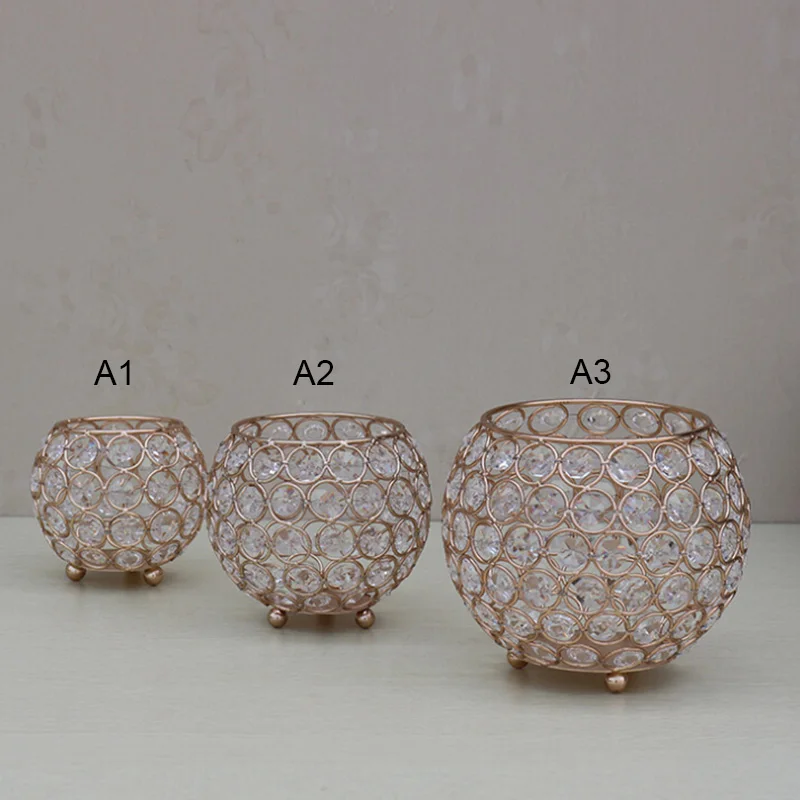 

Creative Crystal Ball Candle Holders Candlestick Candelabra Gold Lantern Candelabra Home Wedding New Year Party Decoration