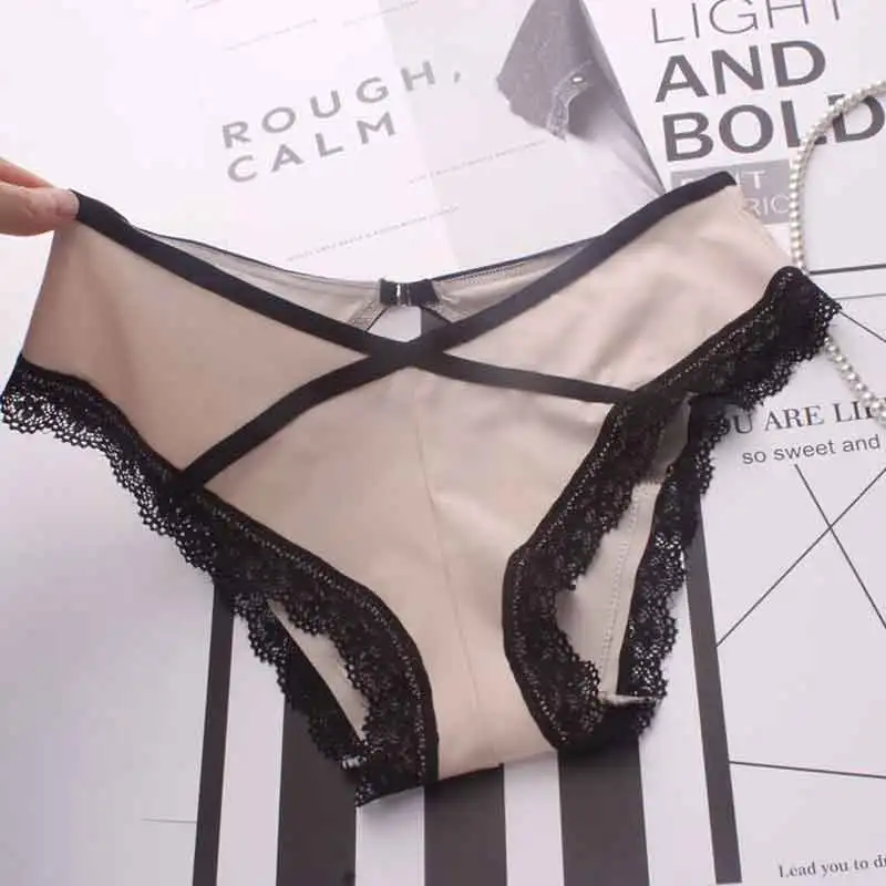 

SP&CITY High Quality Elegance Silk Satin Panties For Women Sexy Seamless Briefs Ladies Soft Ruffle Panties Fashion Underwear