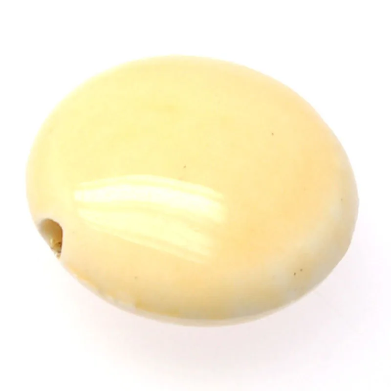 

Miasol 20 Pcs Flat Round Ceramic Porcelain Beads Charms 13.5x28mm For Diy Jewelry Making