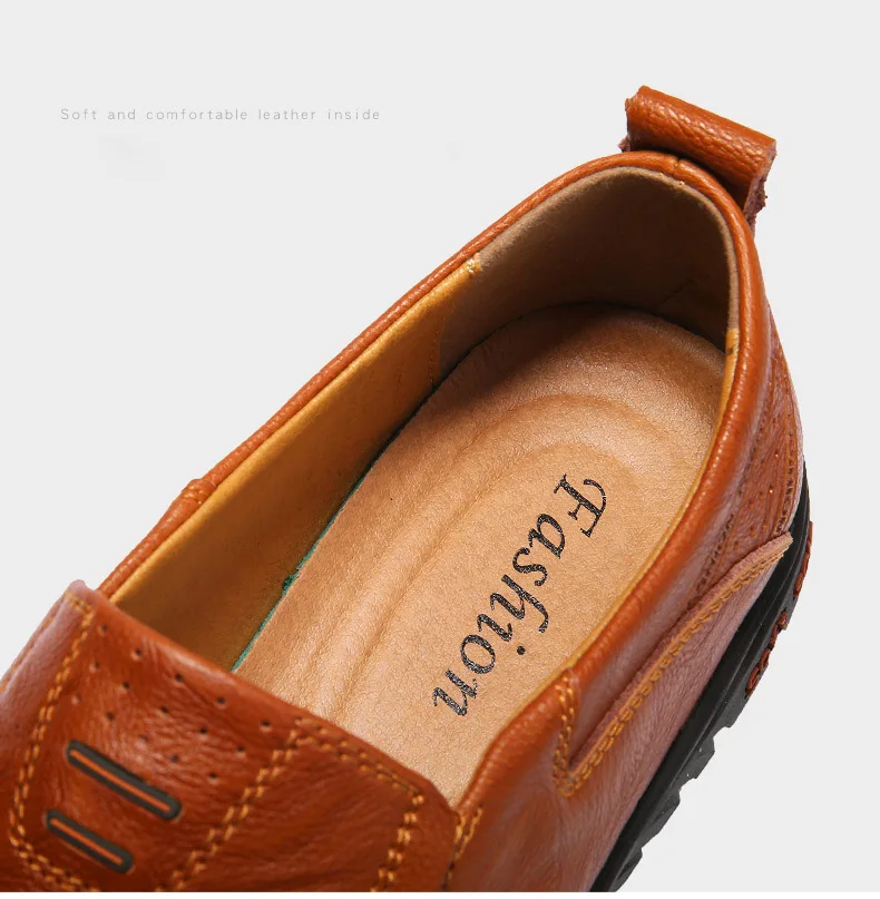 Reetene/ г. Мужская повседневная обувь модные удобные кожаные мужские лоферы Мокасины Мужская обувь на плоской подошве Большие размеры, мужская обувь 37-47