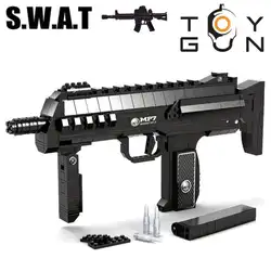 Ausini 508 шт. MP7 пистолет нападение пистолет оружие SWAT оружия Модель 1:1 3D DIY Building Конструкторы кирпичи детей Детские игрушки подарок