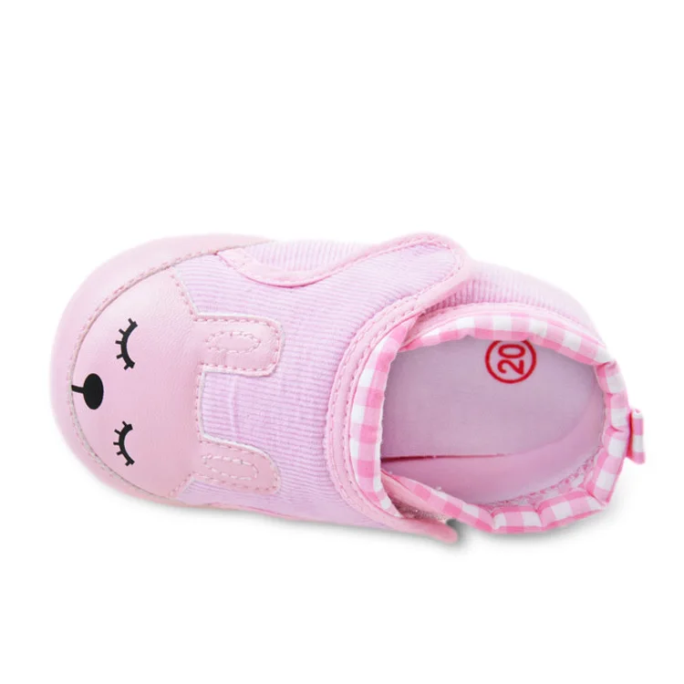 Cartoon Baby Shoes Newborn Baby Non-slip Soft Sole First Walkers Shoes Cute Rabbit Shape Magic Stick Baby Shoes