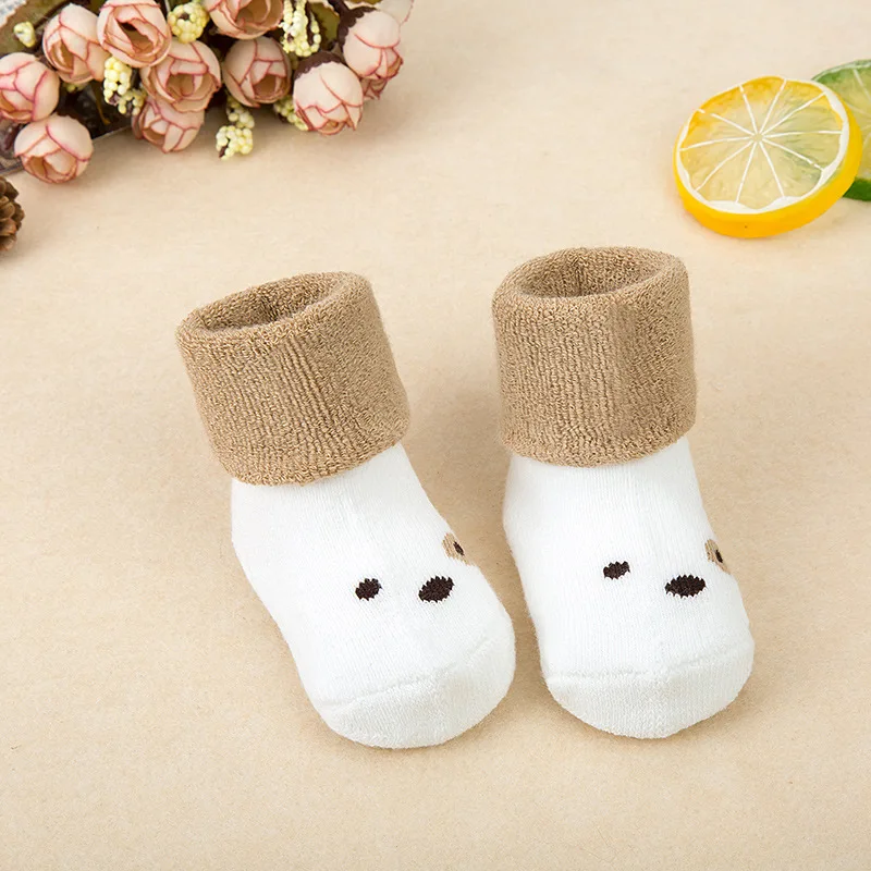 Носки для малышей; хлопковые носки для новорожденных; сезон осень-зима; детские носки для мальчиков и девочек; Детские теплые тапочки в полоску из махровой ткани; Детские плотные носки - Цвет: 19
