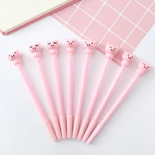 1 шт. Творческий Розовый выражение свинья гелевая ручка с милым принтом «сердечки» для маленькой девочки Ручка канцелярия для учеников канцелярские принадлежности для офиса и обучения черная ручка подарок на день рождения