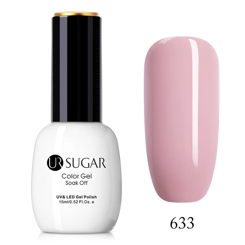 Ur Sugar 15 мл чистый лак для ногтей Цветной Гель-лак для ногтей розовый блеск долговечный замачиваемый УФ светодиодный Гель-лак для нейл-арта Гель-лак - Цвет: 633