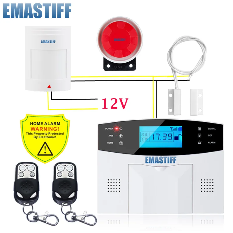 G2B Bundle L Новая встроенная антенна датчик зазора двери PIR детектор движения беспроводной ЖКД GSM sim-карта дом Охранная сигнализация дымовая Вспышка Сирена - Цвет: G2B Bundle L