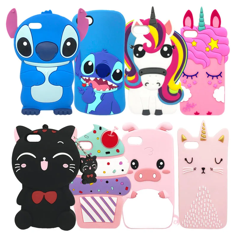 

Fashion 3D Cartoon Unicorn Cat Phone Cover for iPhone 5 SE Case Luxury Soft Silicone Case for iPhone SE Case for iPhone 5S Cases