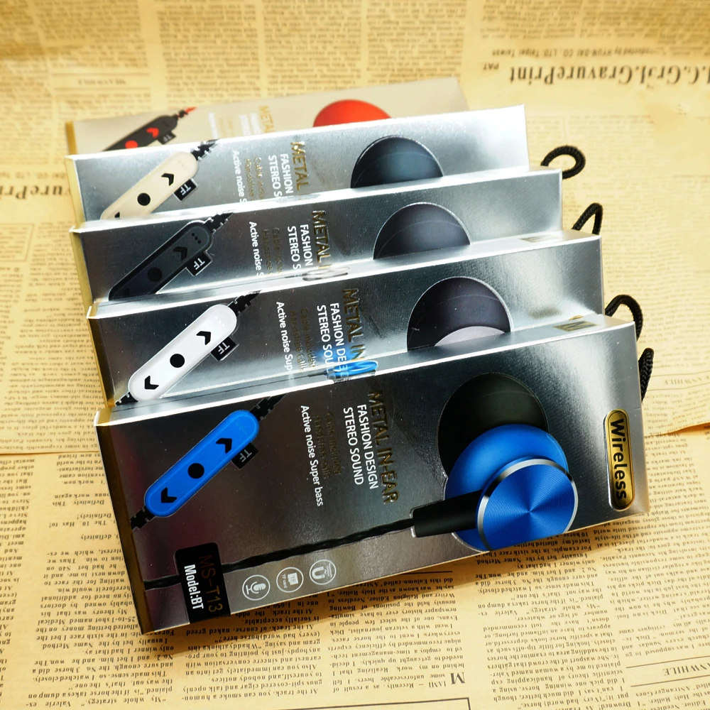 Fashion Sport Stereo Headset SMILYOU T13 Bluetooth Wireless Headphone Magnet Metal Earphone Support SD Card for iPhone Xiaomi