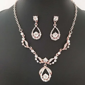 

Fashion bridal set, earrings + necklace, zircon, hollow wedding accessories set chain wholesale,CHH234