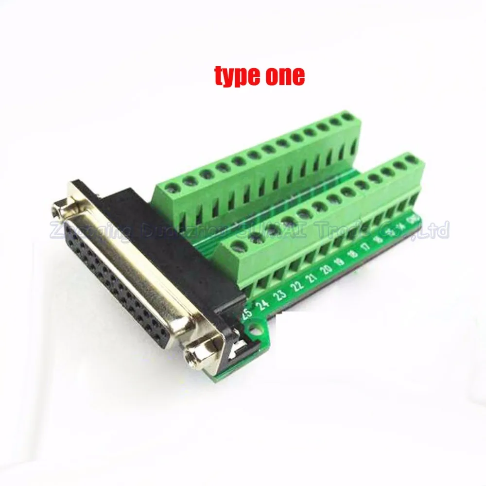 Female Parallel 2 rows 25 pins DB25 Serial port turn to wire terminals