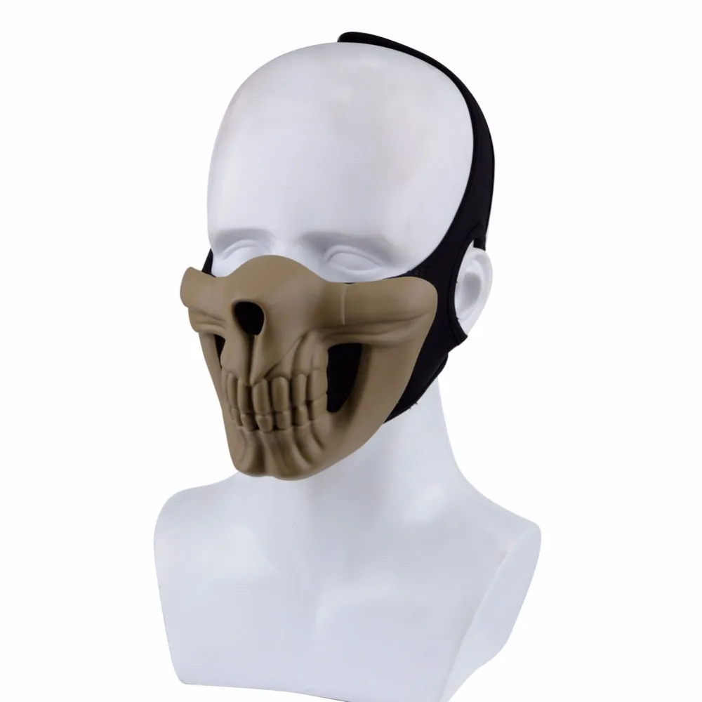 WoSporT половина лица Череп Маска для пейнтбола страйкбол Спортивная пластиковая тактическая маска для Оптический охотничий прицел Косплей