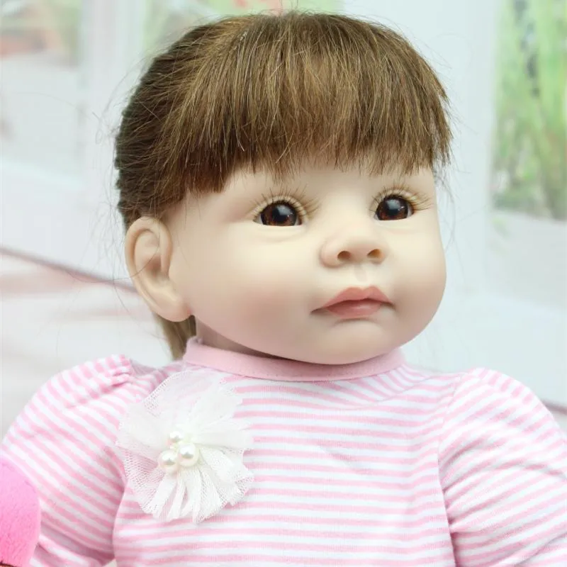 Reborn doll silicone 22 55cm Realistic Girl Silicone Vinyl Reborn Baby Doll cute gir Lifelike Handmade