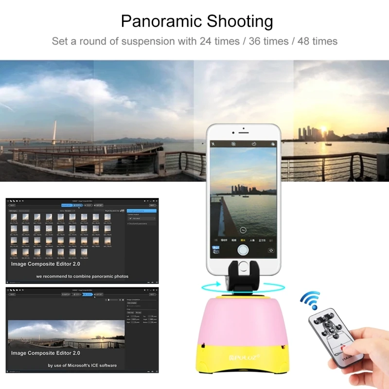 

PULUZ Professional Electronic 360 Degree Rotation Panoramic Head with Remote Controller for Smartphones, GoPro, DSLR Cameras