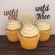 Блестящая надпись «Wild One», второй и третий с изображением пирожного на день рожденья для ношения с обувью, для подарков для будущей матери для крещения ребенка Свадебные Декорации для вечеринки