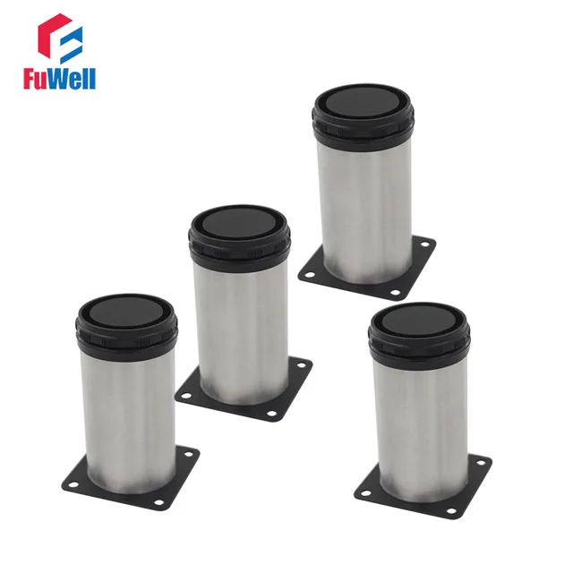 Stainless Furniture Legs Designs 4pcs 200mm Height Adjule Furniture Legs Silver Tone Stainless