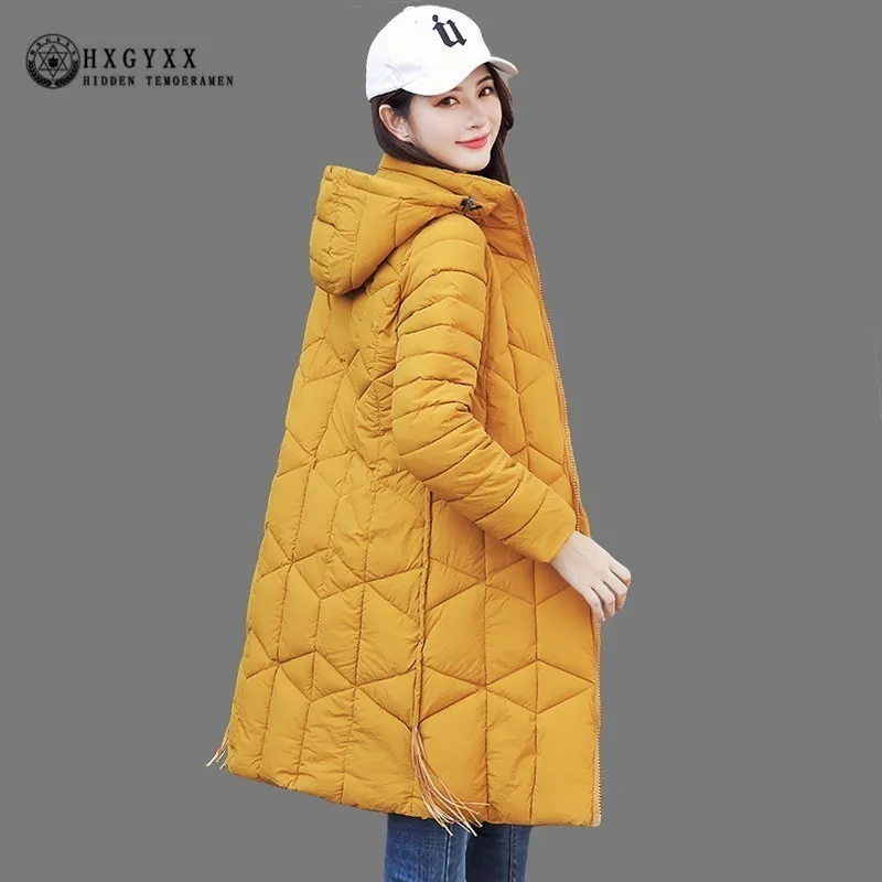 Quilted Coat Long Parka Female Thick Cotton Slim Winter Jacket Women Clothes Hooded Warm Outwear Plus Size Korean Oke042