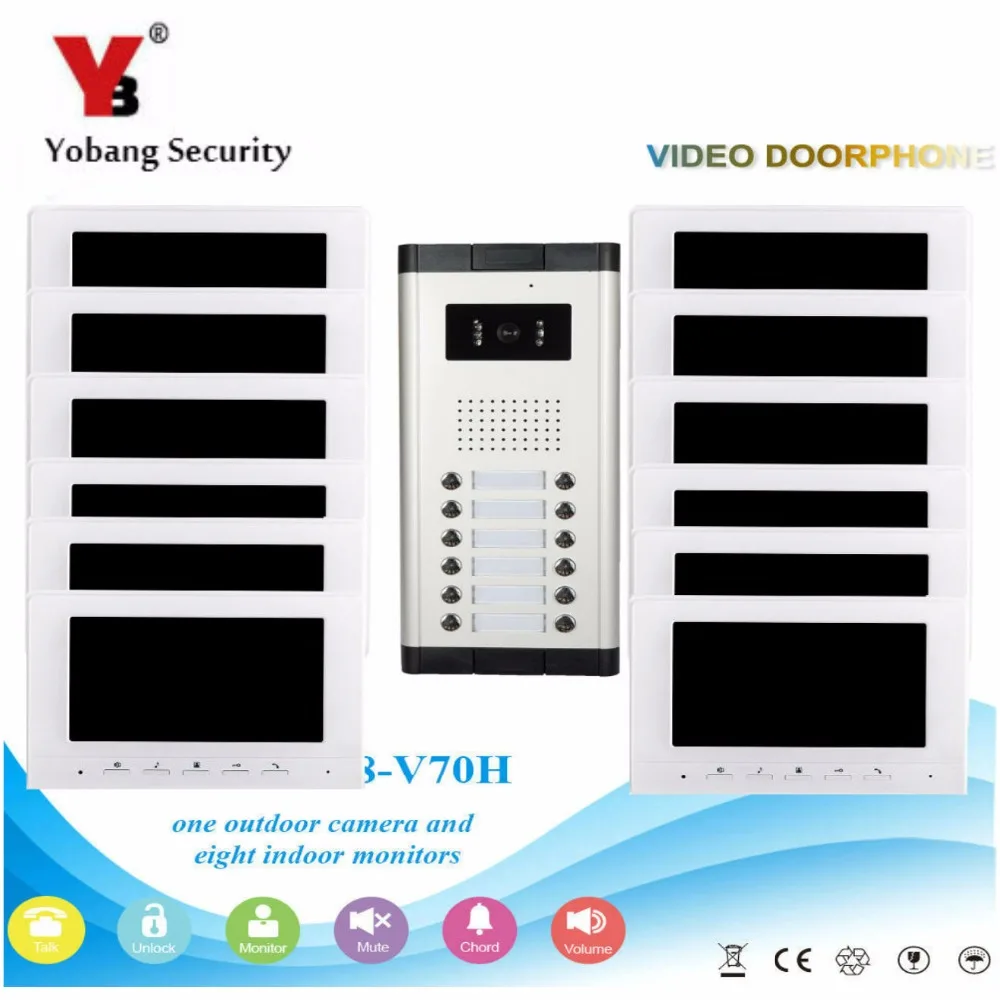 Домофон Yobang для разных квартир система безопасности 3 12 мониторов наружная