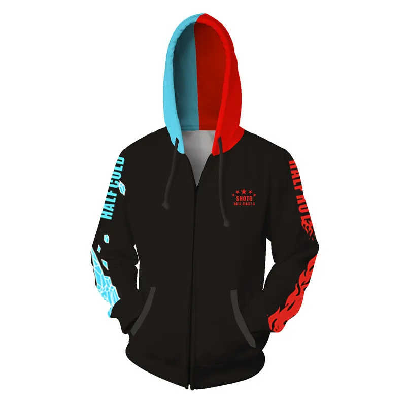 

My Hero Academia 3D Anime Zipper Hoodies Men Streetwear 4Hip Hop Warm Hooded Sweatshirts 3D Printed for Kids Boy Party Cosplay