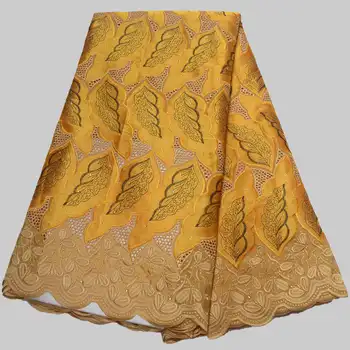 

Fashion african design dry lace 100% cotton fabric with rhinestones and stones 5 yards/piece swiss voile lace fabric XHS02