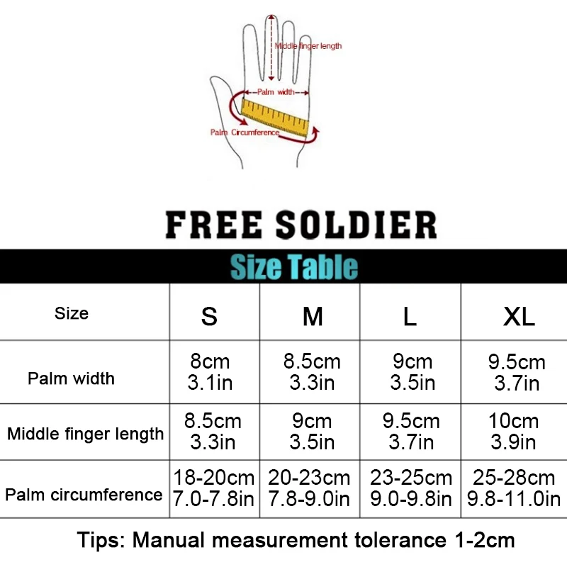 FREE SOLDIER Перчатки “Адская буря” Защитный тактический стиль износостойкие