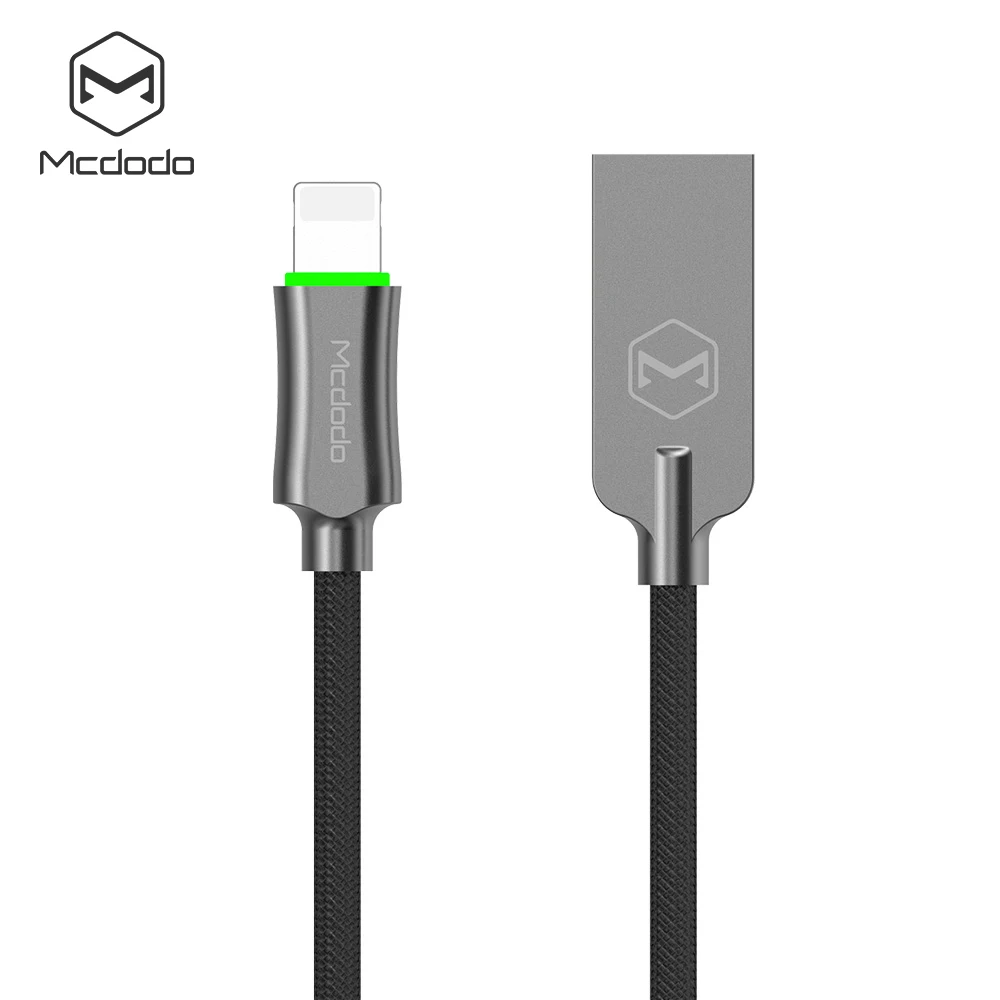 Grey MCDODO USB кабель для iPhone 7 Plus быстрой зарядки кабель Lightning/USB кабель для iPhone со светодиодом для Iphone 8 5S 6 S Дата-кабели - Цвет: Grey