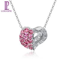 LP k-Золотое ювелирное изделие, Бриллиантовое 18k Золотое сердце, подвеска, натуральный розовый турмалин, драгоценный камень, ювелирное изделие для подарка на день рождения