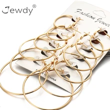 6 пар в наборе, розовое золото, серебро, большой круг обруч, серьги для женщин, новинка, Ретро стиль, стимпанк, клипсы для ушей, свадебные украшения для девушек, подарок