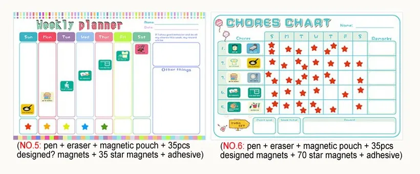 Магнитная награда деятельности хлопоты диаграмма Календарь Дети еженедельно для планирования расписания стикер стены Развивающие игрушки для детей 80x50 см