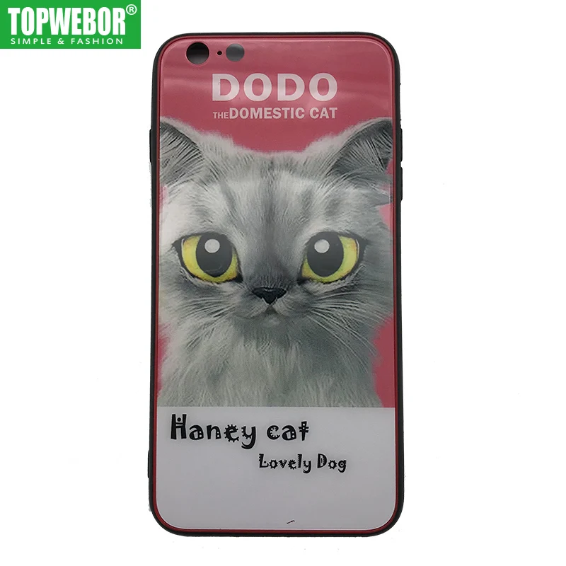 Закаленное Стекло задняя крышка TPU край чехол для iPhone 6 S плюс Мрамор рисунком Coque