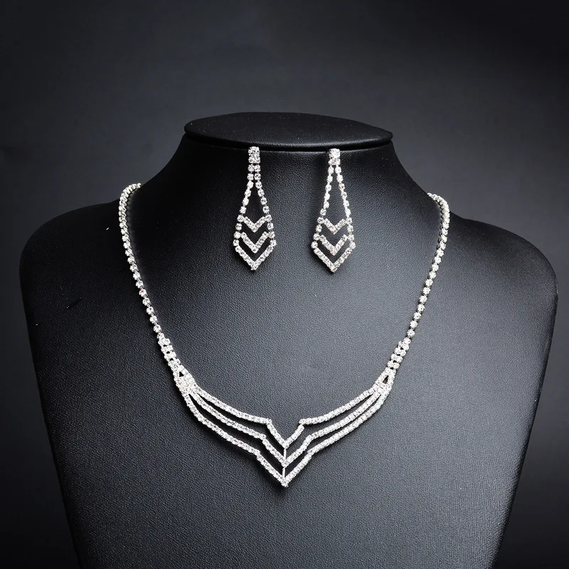 Jewelry & Accessories,Fashion Jewelry Sets. Bridal jewelry, Wedding jewelry, Zircon necklace earrings set