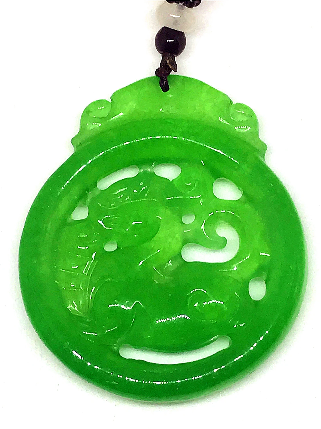 Natural Vintage Handmade Green Amulet Jadeite Jade Pendant Necklacein