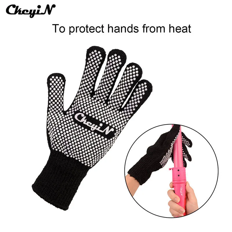 Профессиональная термостойкая перчатка высокотемпературная устойчивая анти-ожога Перчатка из хлопчатобумажной ткани для завивки волос и выпрямителя