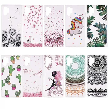 

Henna Paisley Mandala Soft TPU Case For Samsung Note 10 Pro S20 Ultra A51 A71 Blossom Floral Lace Flower Unicorn Cartoon 150PCS