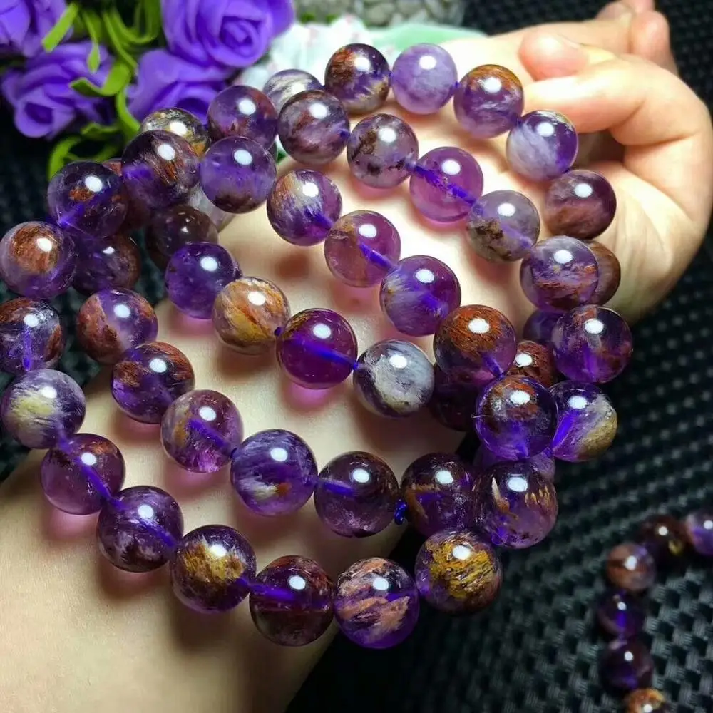 Natural Purple Crystal Bracelet Amethyst Quartz 10mm AAA CXin