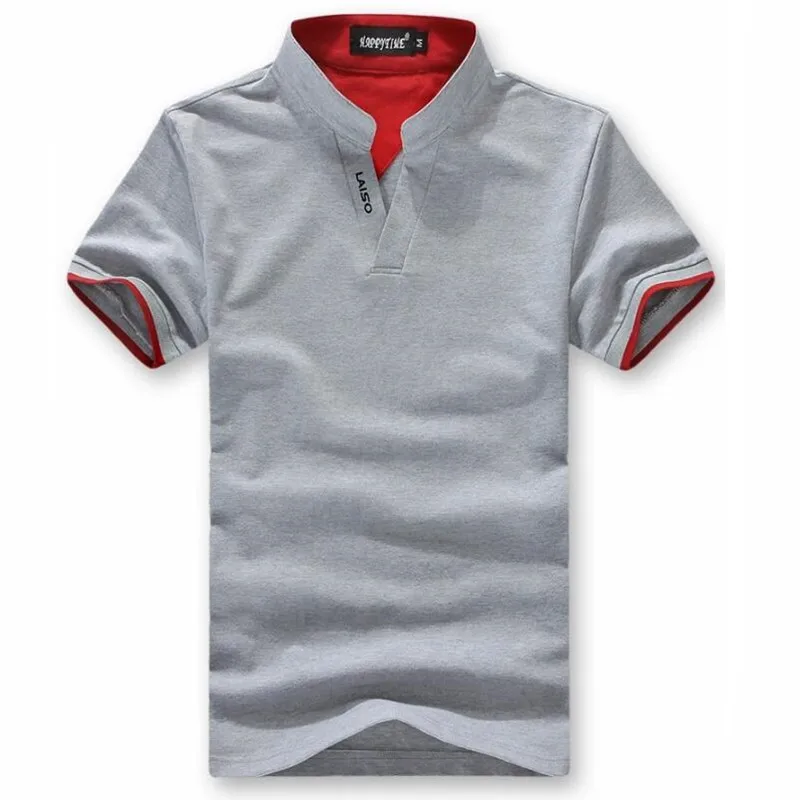 

EINAUDI 2018 Solid Color Polo Shirt Casual Man Short Sleeve Fashion Slim Fit Man Gray Polo Shirts Plus Size M-3XL 6 Colors