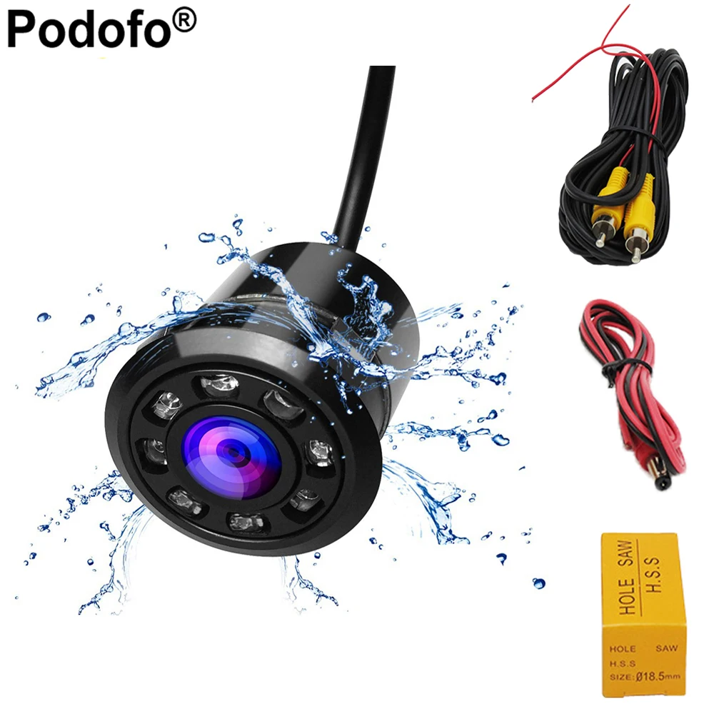 Podofo 18.5mm Car Backup Camera HD Color Reverse Rear View Cameras 8