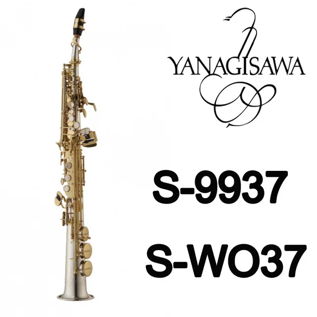 

New YANAGISAWA Soprano Saxophone S-9937 S-WO37 Silver Sonic Gold Key Sax Professional Mouthpiece Patches Pads Reeds Bend Neck