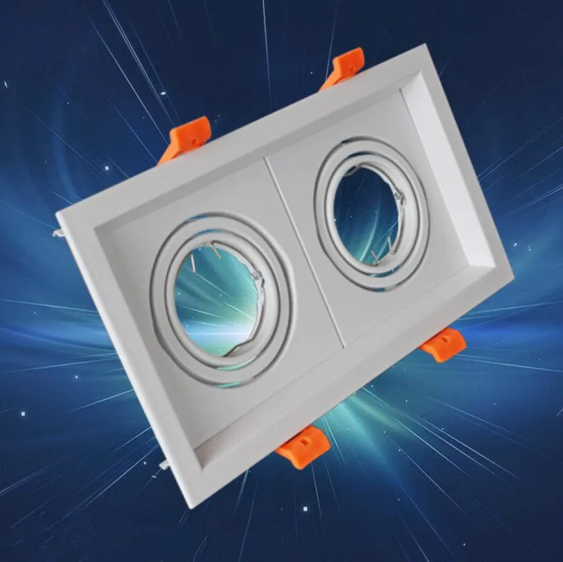 

Free shipping two heads grille light fixture assembly for GU10/MR16 GU5.3 spot Halogen Bulb