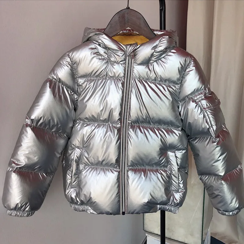 

Kids Winter Jackets Toddler Down Cotton Coat Children Rose Gold/Silvery Hooded Outerwear For Baby Boys Girls Parka Coat Clj263