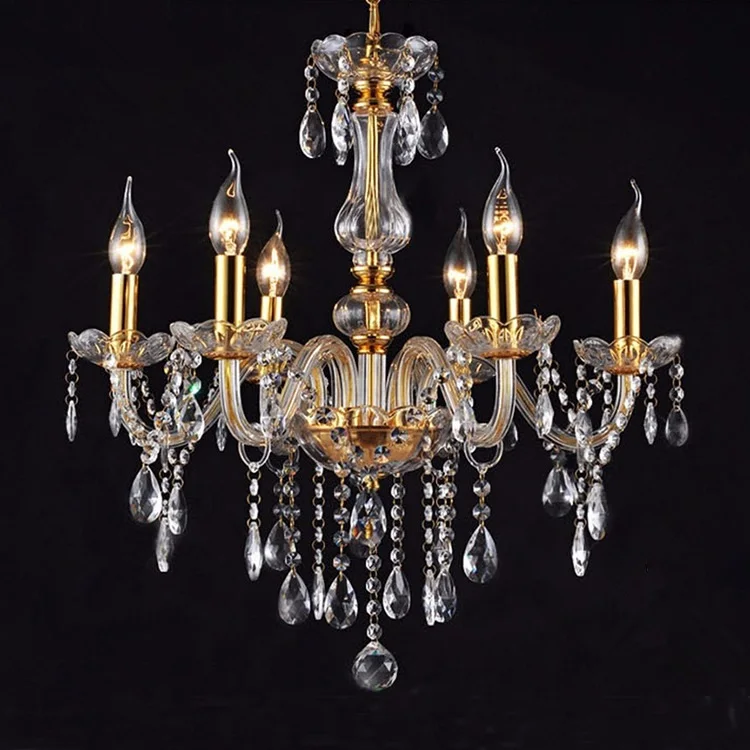 

European crystal candle LED chandelier living room suspended lamps restaurant lights bed room lighting villa home deco fixtures
