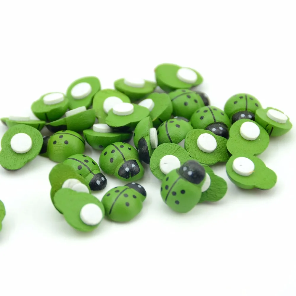 20Pcs Fashion Beatles Wooden Ladybird Wall Sticker Children Kids Painted DIY Craft Wedding Home Party Holiday Decoration