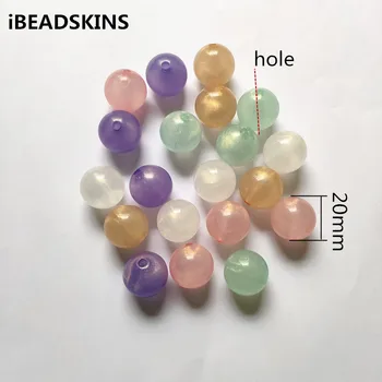 

New arrival 20mm 100pcs/lot clear Acrylic Built-in glitter powder beads for jewelry DIY making