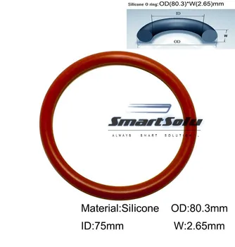 

Free shipping 100piece 80.3mm*75mm*2.65mm Silicone o-ring dichtung Red Gasket of motorcycle part/consumer product O ring