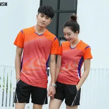 ZMSM пары смонтированные мужчины и женщины теннисные майки наборы идеального качества для бадминтона и настольного тенниса майки v-образным вырезом Спортивная одежда Y006