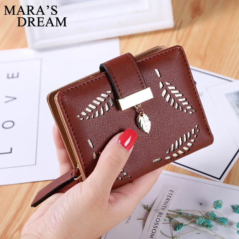 Mara's Dream, женский кошелек, на молнии, кожаный, Женский кошелек, для женщин, роскошный бренд, маленький женский кошелек, с полыми листьями, для кредитных карт