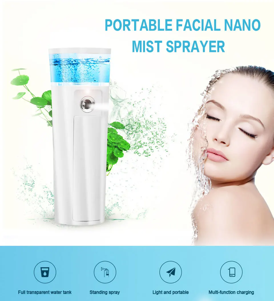 Nano Facial Mist Spray USB Rechargeable Handy Atomization Mister Face